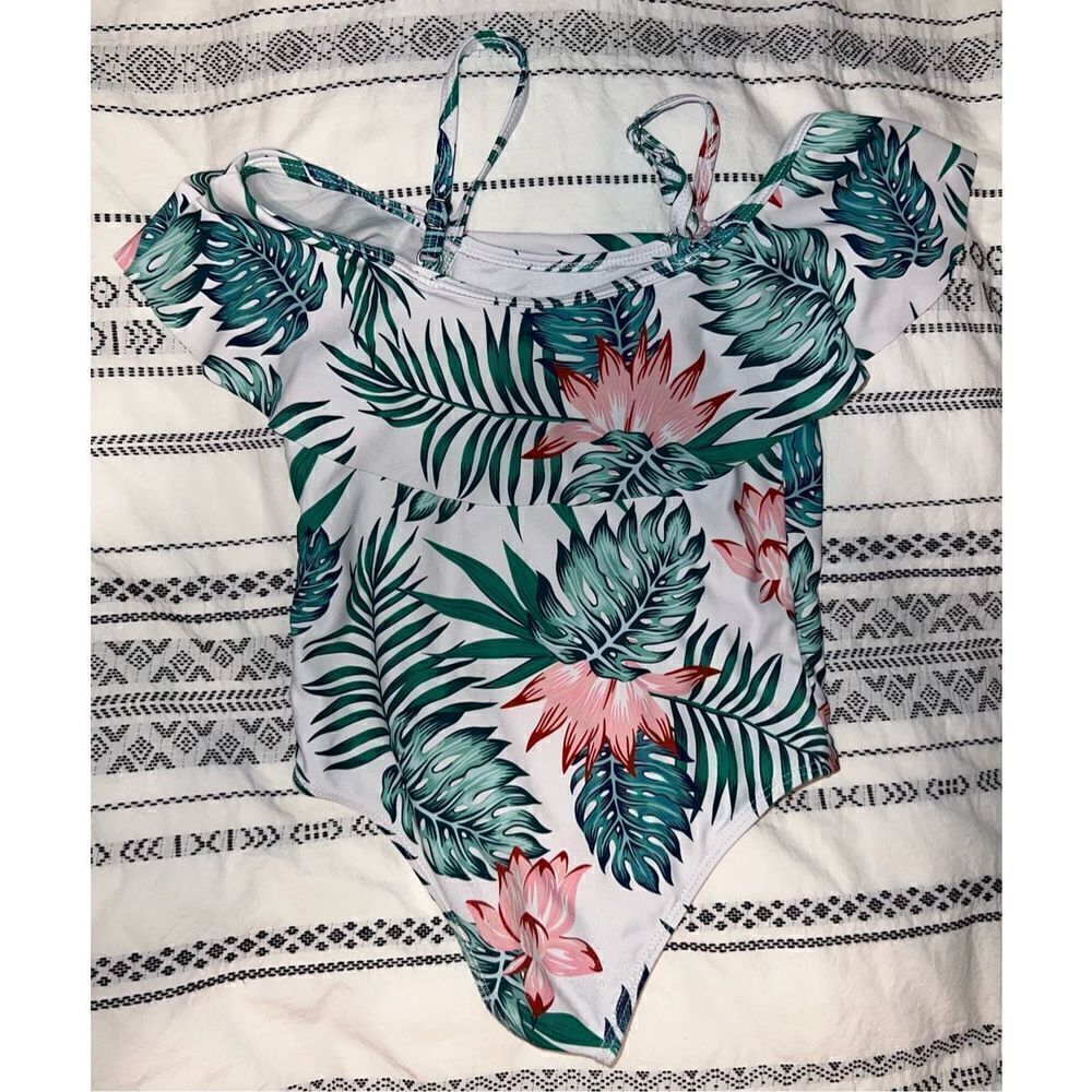 Toddler Girls Tropical Flounce One Piece Swimsuit